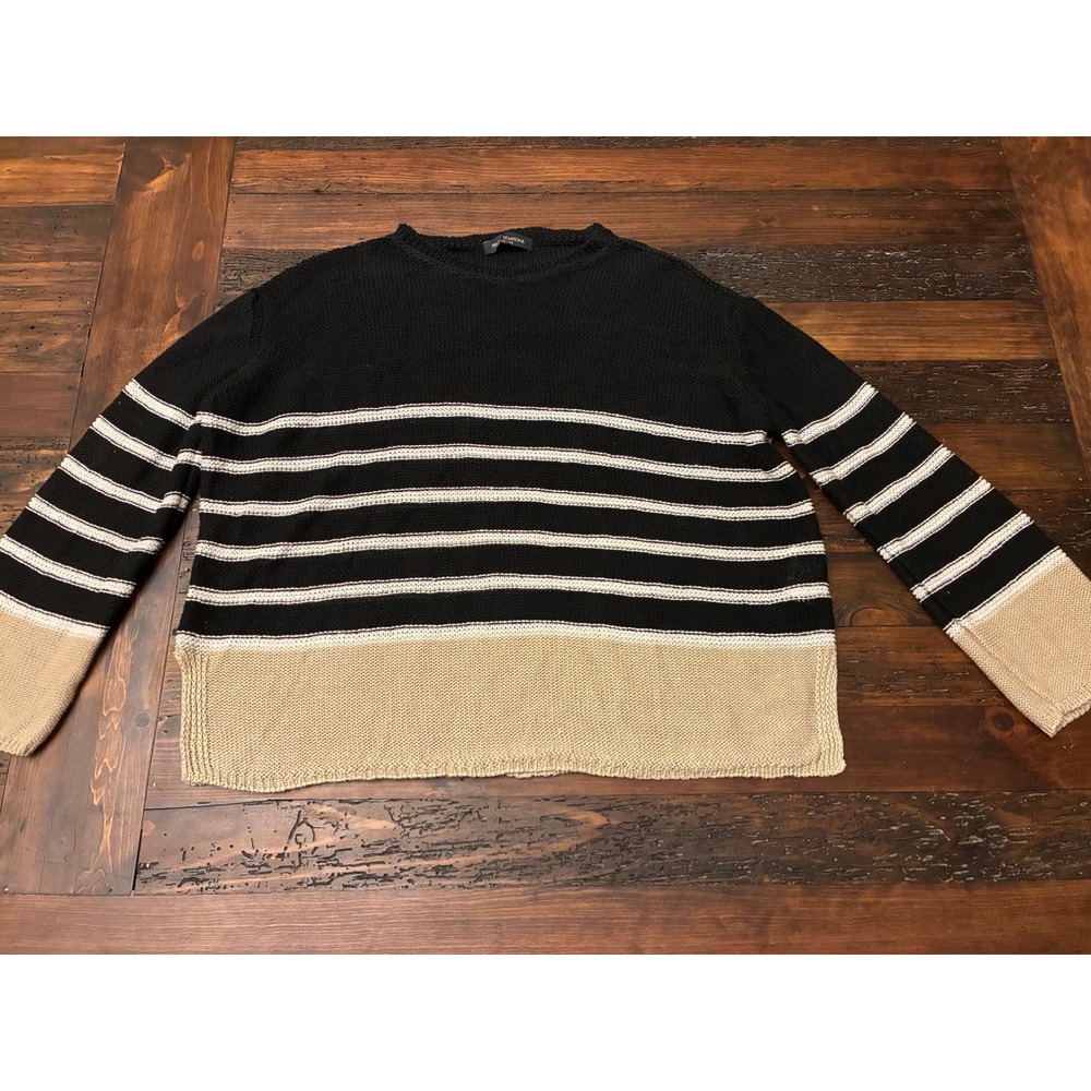 Piazza Sempione Sweater Luxury Italian Linen Cotton Colorblock Striped Designer